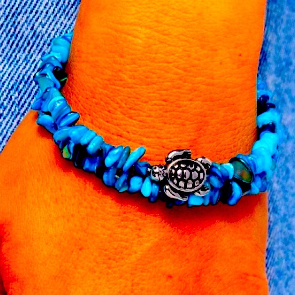 🐢  WHERE IS MY TURTLE❓  PAPARAZZI “TURTLE TALISMAN”BLUE BRACELET❗️🐢 - Picture 2 of 5